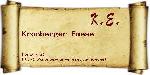 Kronberger Emese névjegykártya